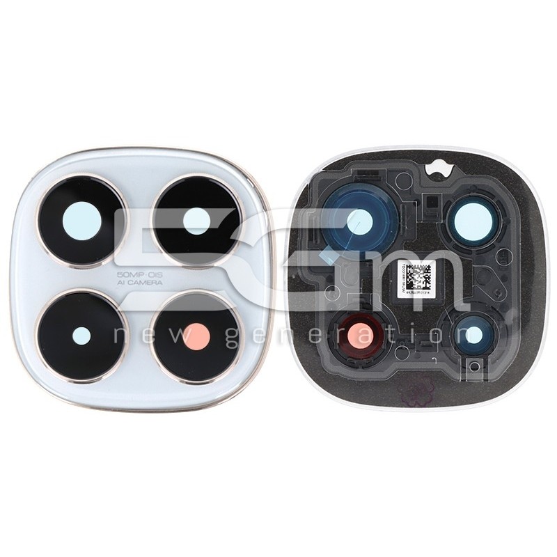 Rear Camera Lens + Frame White Xiaomi Redmi Note 14 Pro