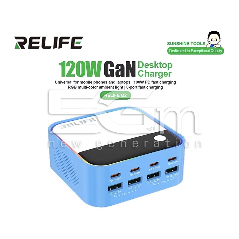 RELIFE RL-Q2 Fast Charging PD 120w 8 Port