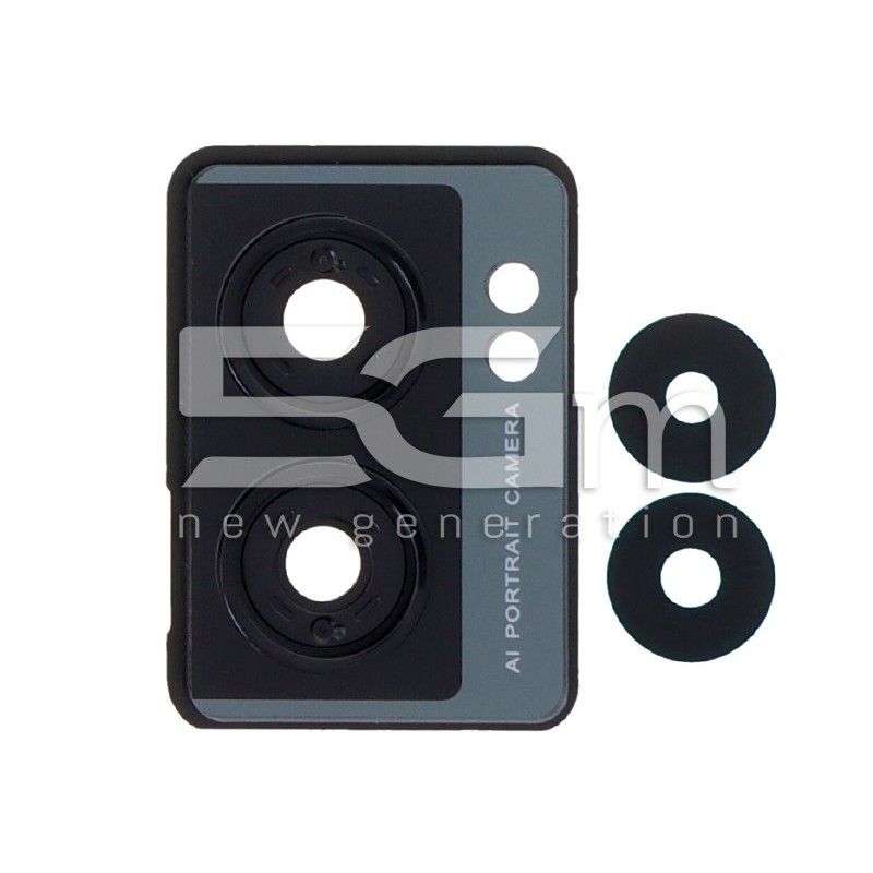 Rear Camera Lens + Frame Midnight Black OPPO A77 5G