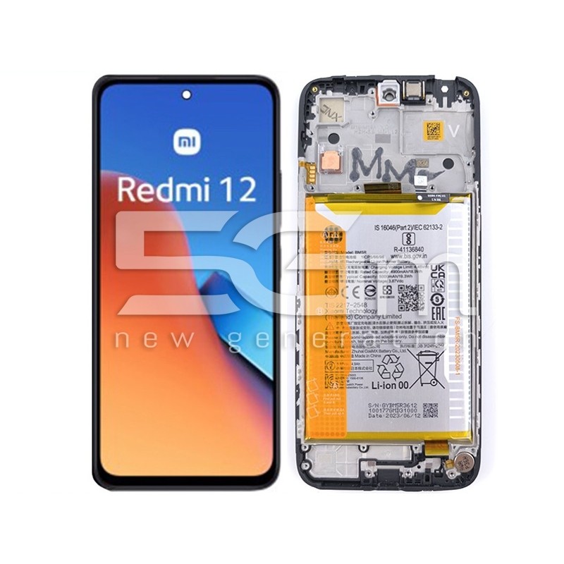 Display Touch + Frame Black Xiaomi Redmi 12 4G (PULLED)