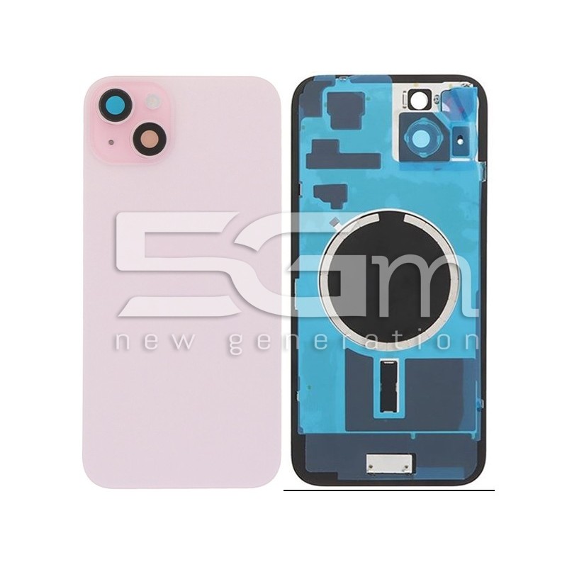 Retro Cover Pink + Holder + Magnetism Ring iPhone 15 Plus No Logo