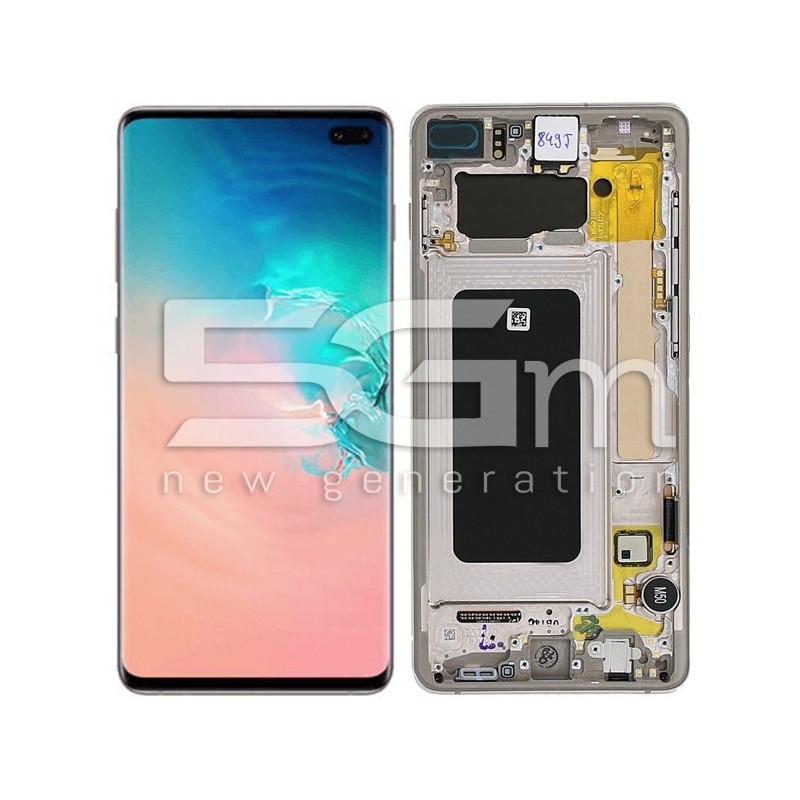 Display Touch Ceramic White + Frame Samsung SM-G975F S10 Plus
