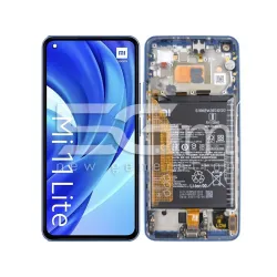 LCD + Frame Blue + Battery Xiaomi Mi 11 Lite - 11 Lite 5G (PULLED)