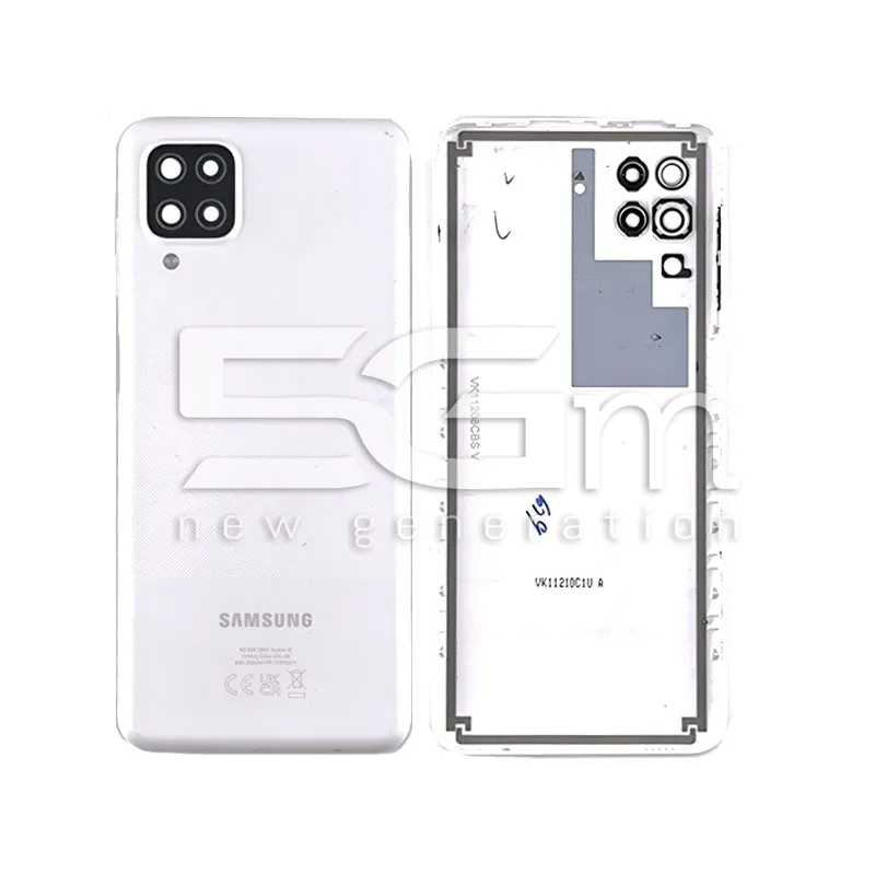 Retro Cover + Vetrino Camera Bianco Samsung SM-A127 A12 (Pulled)