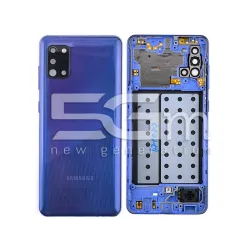 Rear Cover + Camera Lens + Middle Frame Blue Samsung SM-A315 A31 (Pulled)