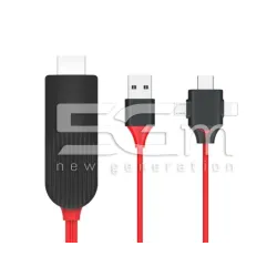 Cavo Trasmettitore Lightning - Type C - Micro USB a HDMI