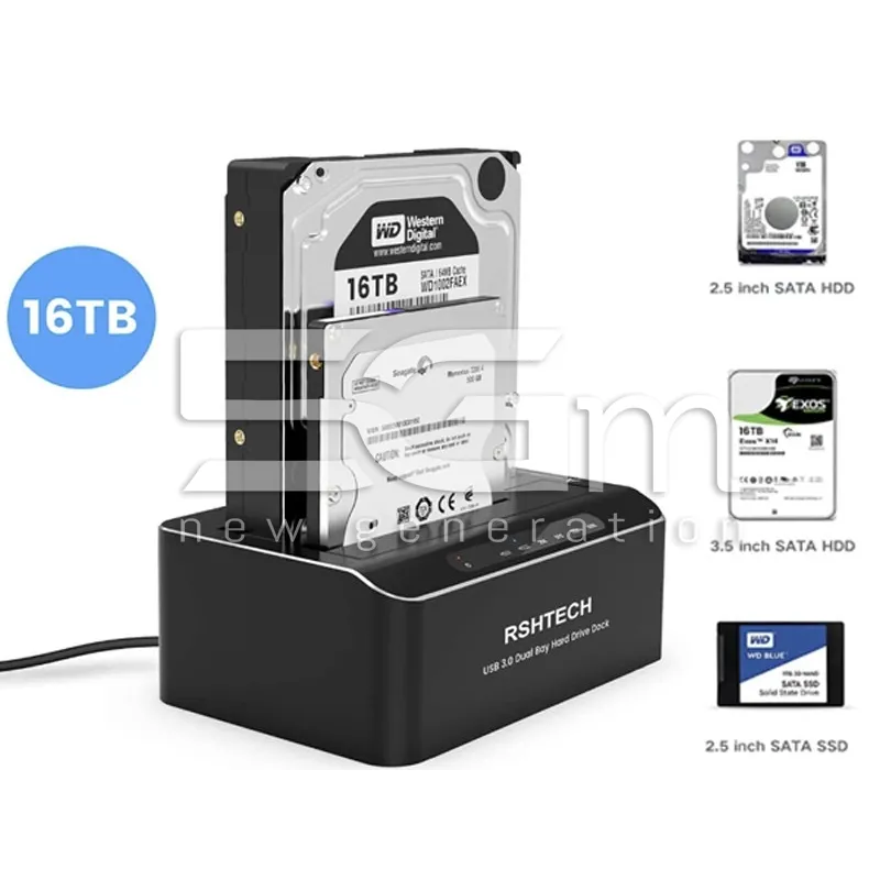 Docking Station Reader HDD SSD SATA da 2,5 e 3,5 USB 3.0