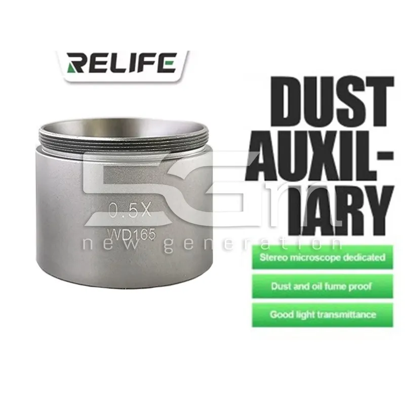 Relife M-21 Microscope Barlow Objective LENS 0.5X WD165 Silver