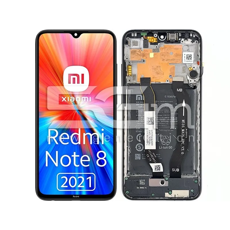 LCD + Batteria + Frame Nero Xiaomi Redmi Note 8 2021 (PULLED)