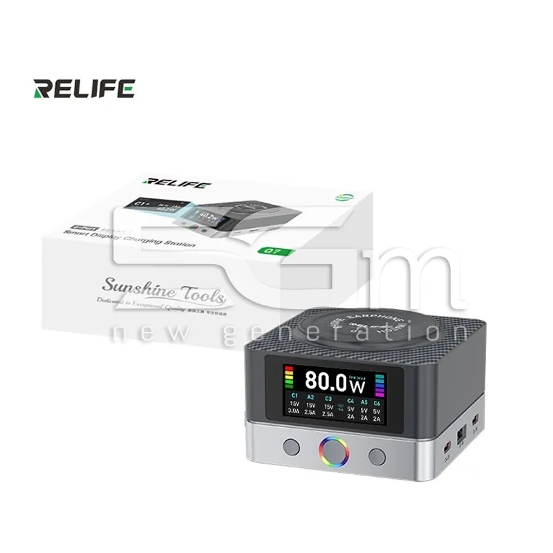RELIFE Q7 SMART DISPLAY 6-Port Fast Charger
