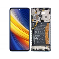LCD + Batteria + Frame Blu Xiaomi Poco X3 Pro (PULLED)
