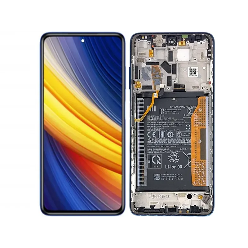 LCD + Battery + Frame Blue Xiaomi Poco X3 Pro (PULLED)