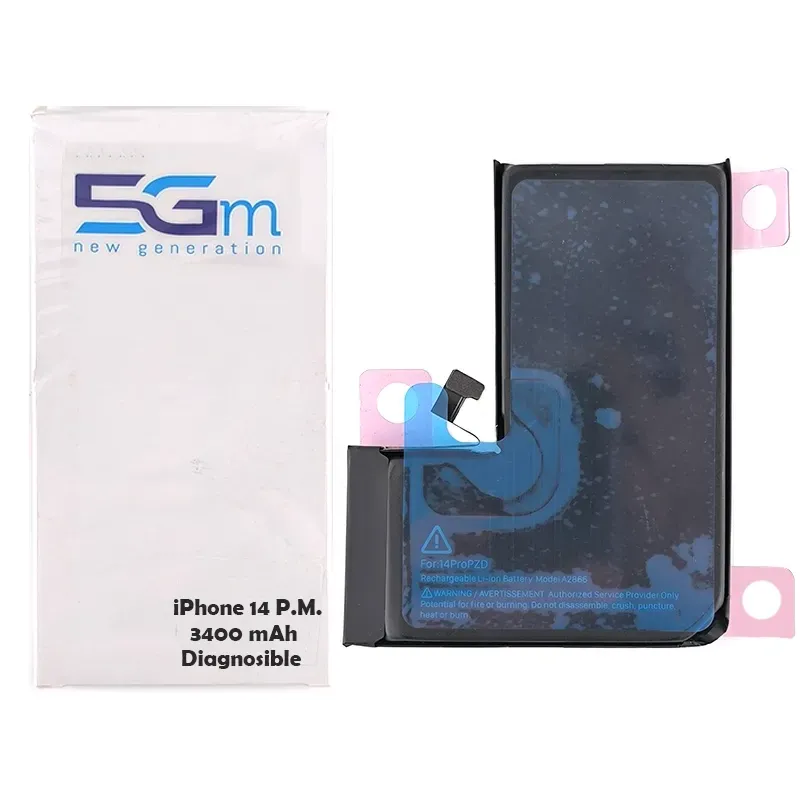 Batteria 5G-M Diagnosable High Capacity 4770mAh per iPhone 14 Pro Max con adesivo preinstallato