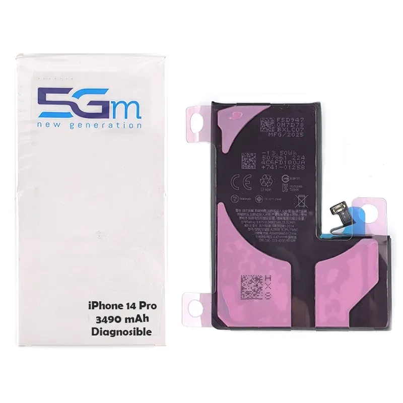 Batteria 5G-M Diagnosable High Capacity 3490mAh per iPhone 14 Pro con adesivo preinstallato