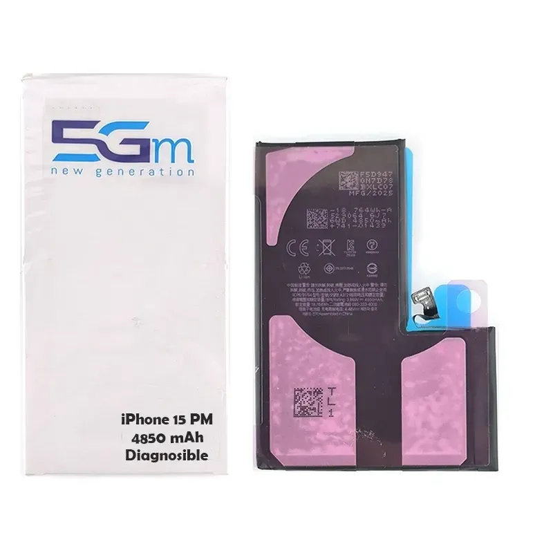 5G-M Diagnosable High Capacity 4700mAh Battery for iPhone 15 Pro Max with Pre-Installed Adhesive