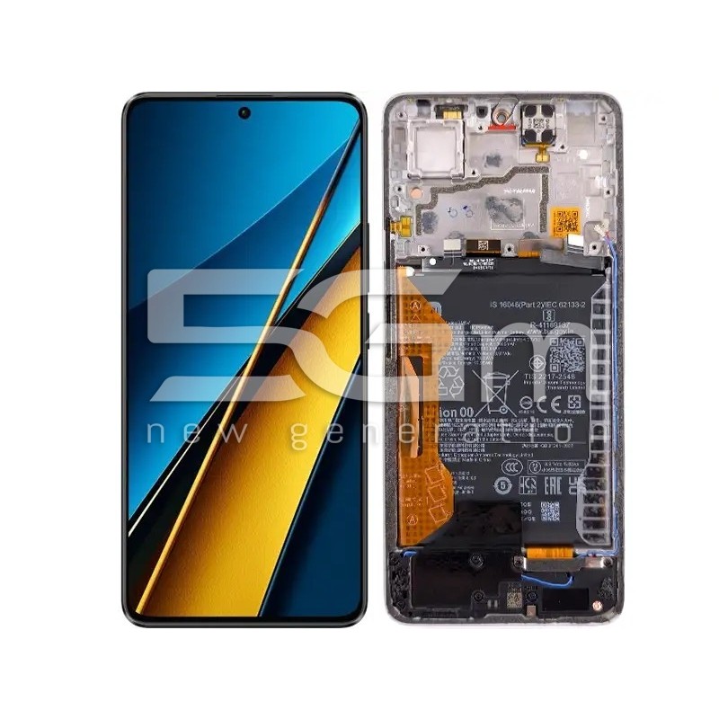 LCD + Batteria + Frame White Xiaomi Poco X6 5G (PULLED)