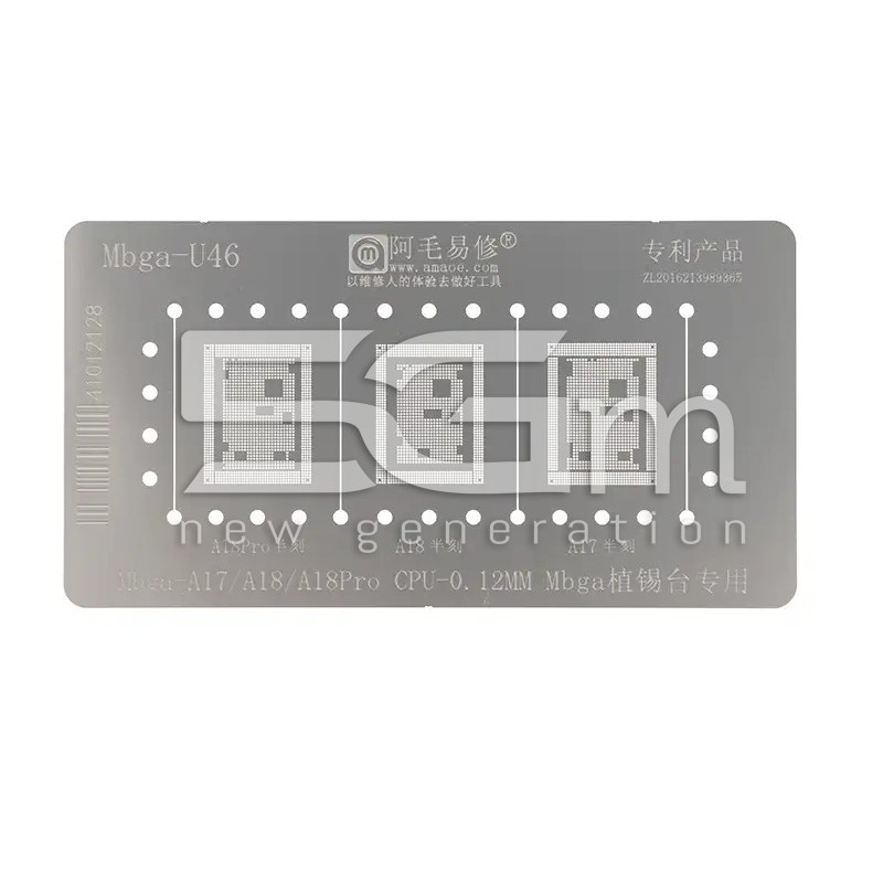 Amaoe Mbga-U46 0.12MM A17 - A18 - A18Pro Reballing Stencil
