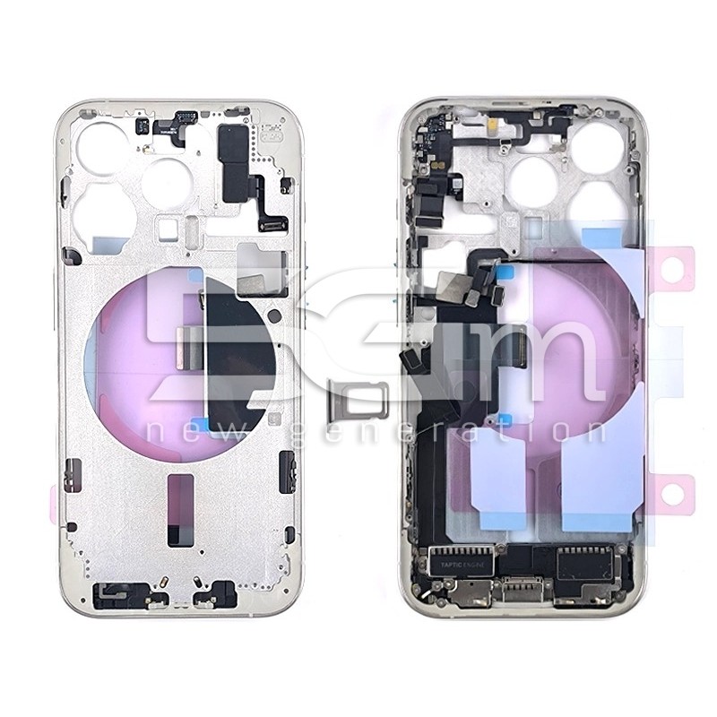 Middle Frame Full Parts White iPhone 15 Pro