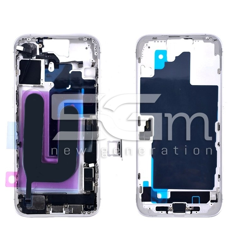 Middle Frame Full Parts White iPhone 16 Plus