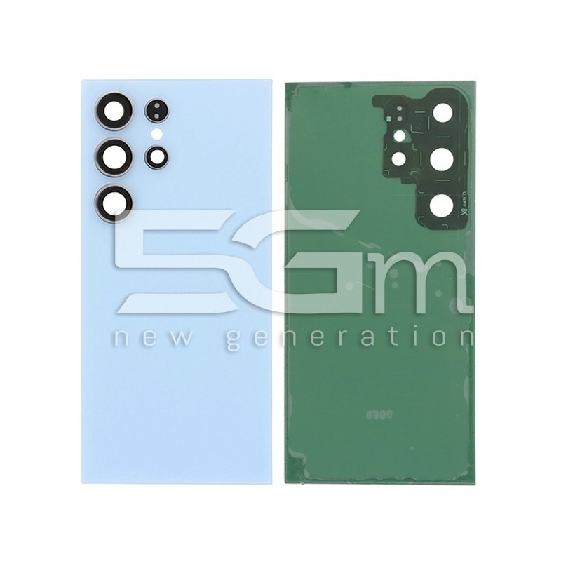 Rear Cover Titanium Blue + Adhesive + Rear Camera Lens Samsung SM-S928 S24 Ultra 5G (No Logo)