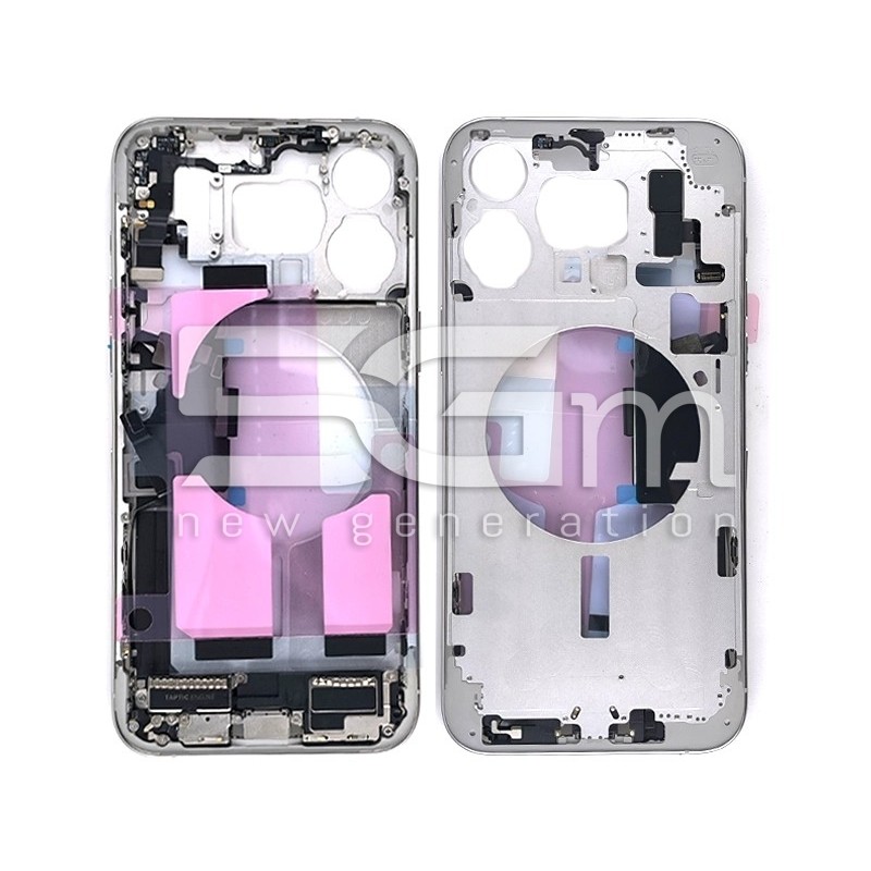 Middle Frame Full Parts White iPhone 15 Pro Max