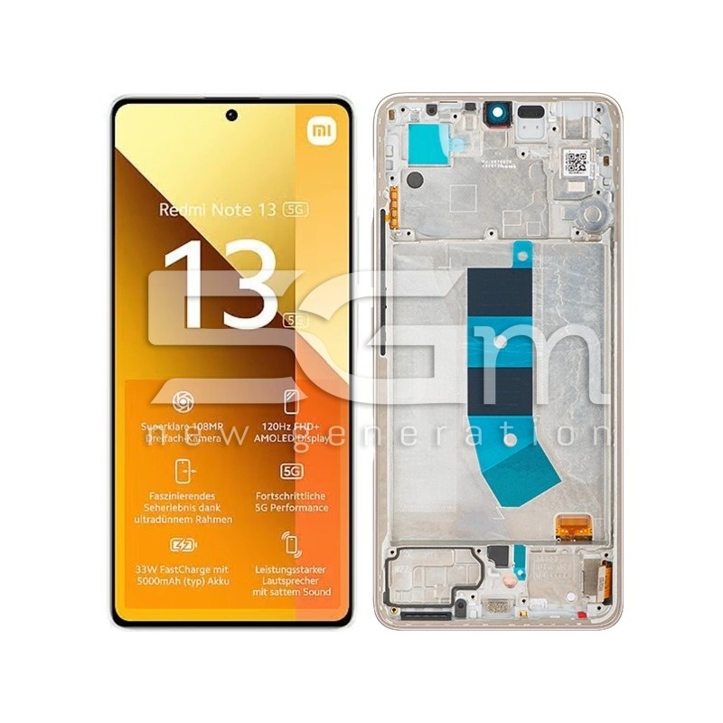 Display Touch + Frame Gold Xiaomi Redmi Note 13 4G Ori