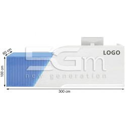 Modern Reception Desk 300cm Industrial Container Style | 5G-M