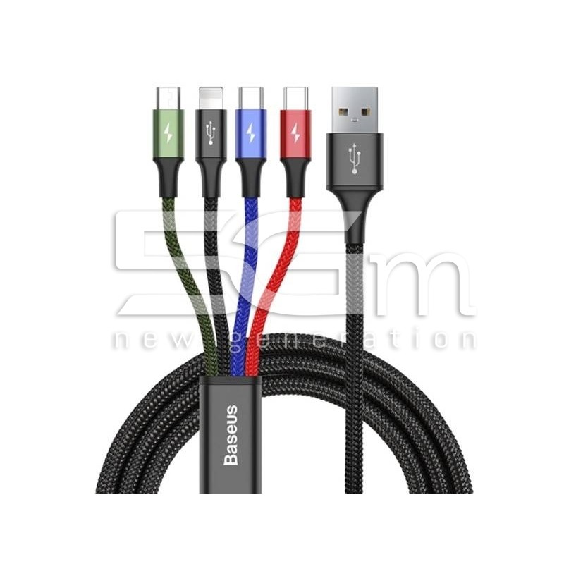Baseus 3.5A 4 in 1 Fast Charging 1 Type C + 2 Micro USB -1 Lightning