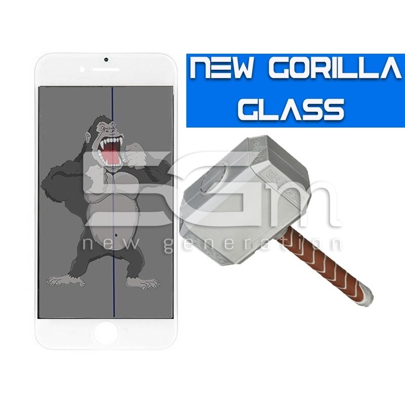 Gorilla Glass Bianco iPhone 8 + Frame + Oca + Polarizzata
