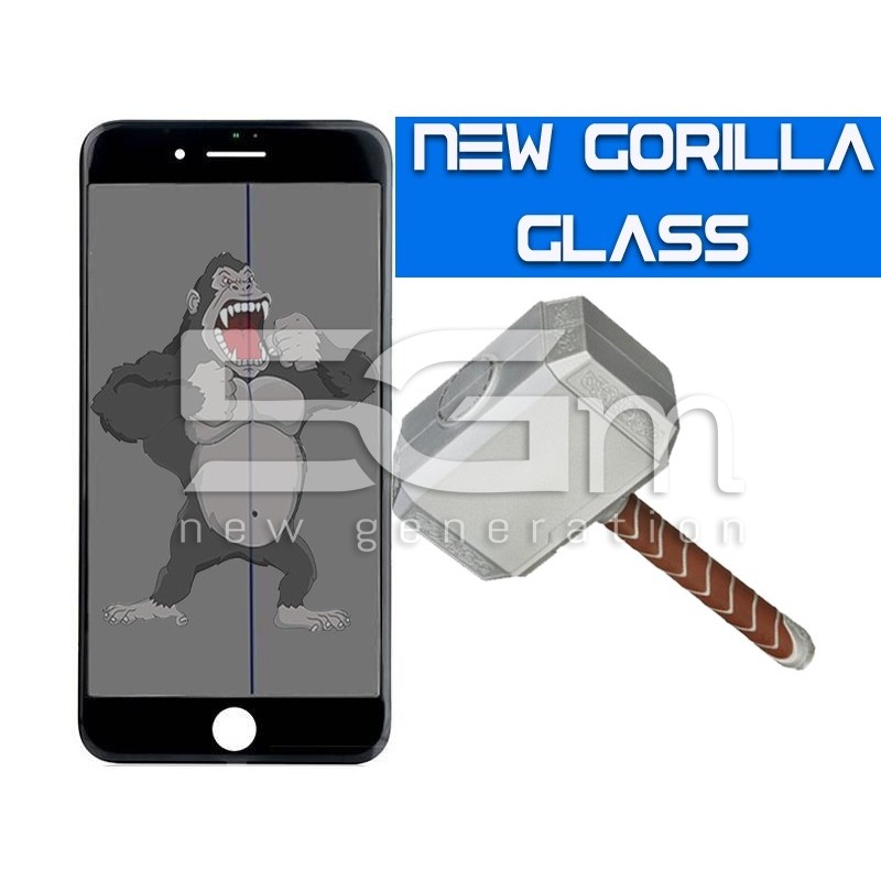 Gorilla Glass Black iPhone 7 + Oca Film and Polarised Film For Regeneration