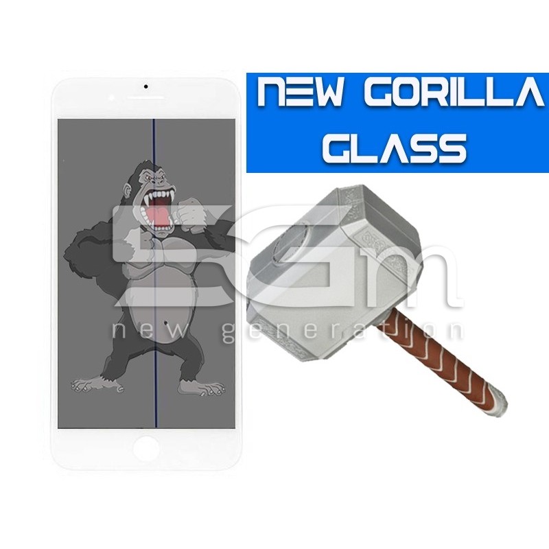 Gorilla Glass Bianco iPhone 8 Plus + Frame + Oca + Polarizzata
