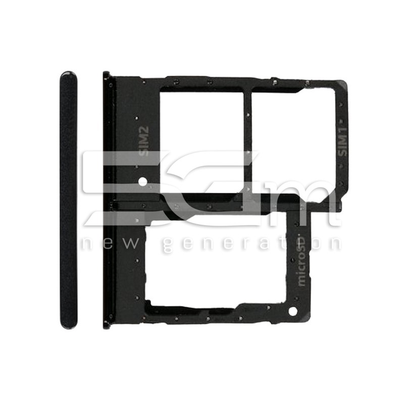Dual Sim Card + Micro SD Tray Black Samsung SM-A202 A20e