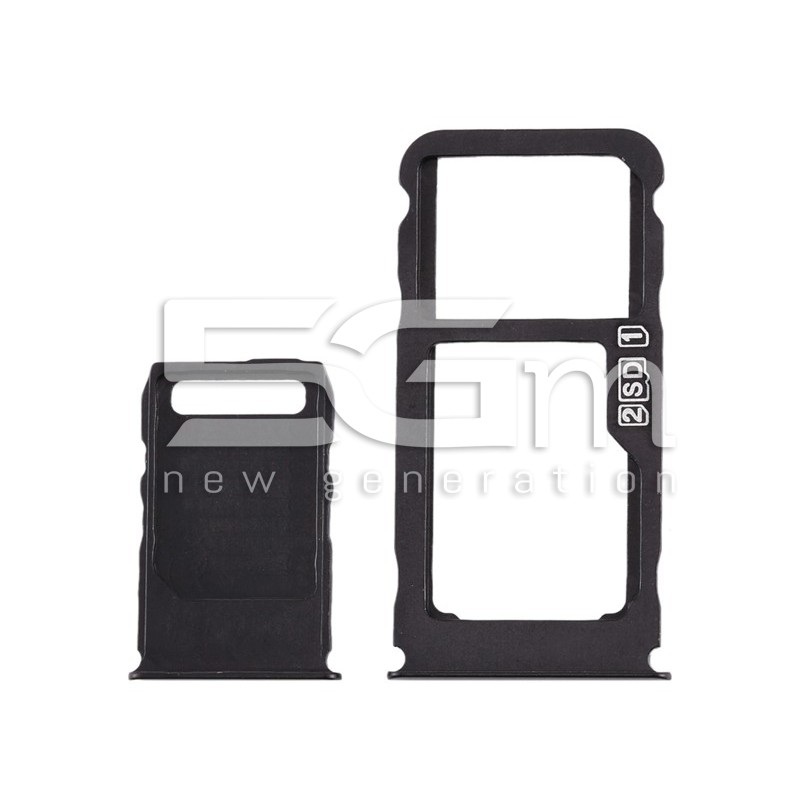 Sim Card + Micro SD + Memory Card Tray Black Nokia 3.1 Plus