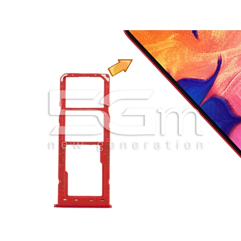 Support Dual Sim Card + Micro SD Red Samsung SM-A105 A10