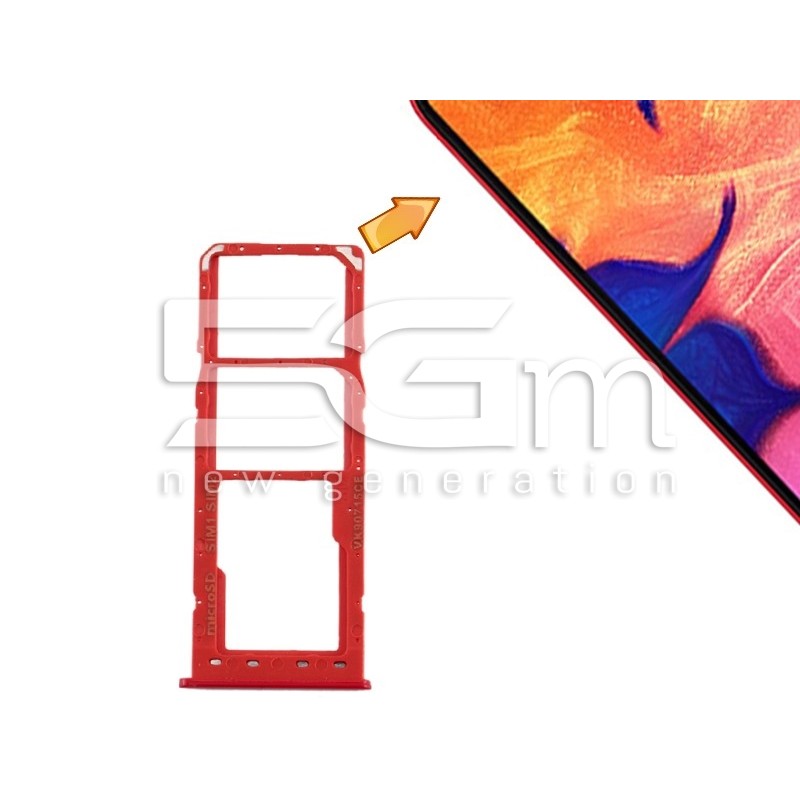 Supporto Dual Sim Card + Micro SD Rosso Samsung SM-A105 A10