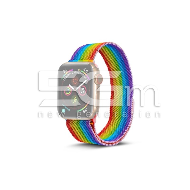 Cinta de Aço Milanese Arco Iris Apple Watch 5 - 4 40mm - 3 - 2 - 1 38mm