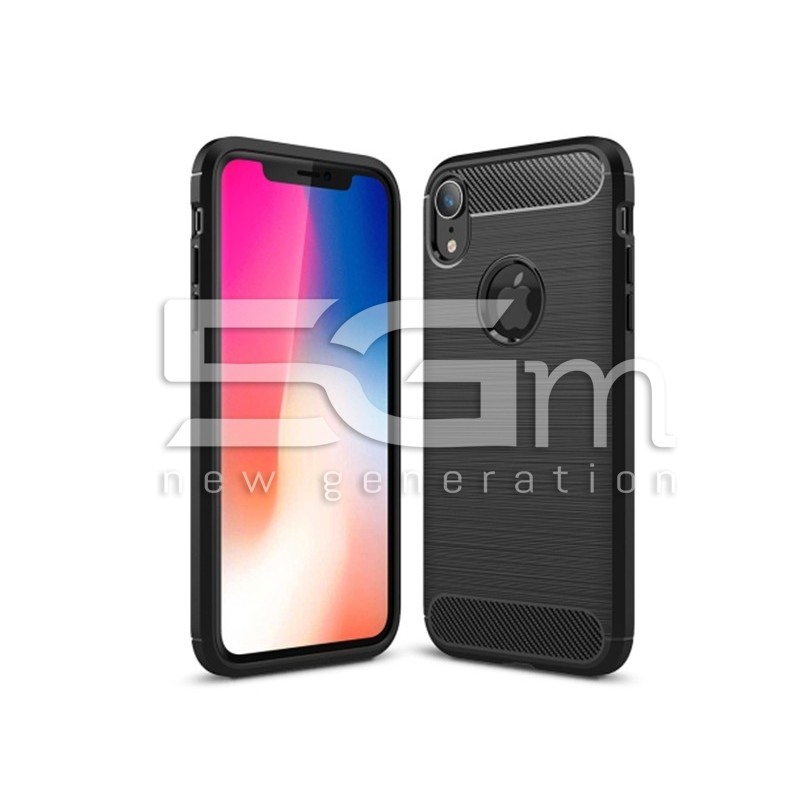 Capa de TPU De Fibra De Carbono Preta Para iPhone XR