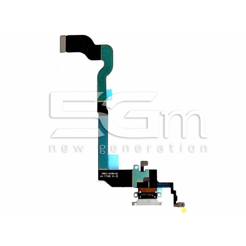 Charging Connector Grey Flat Cable iPhone X (TOP)