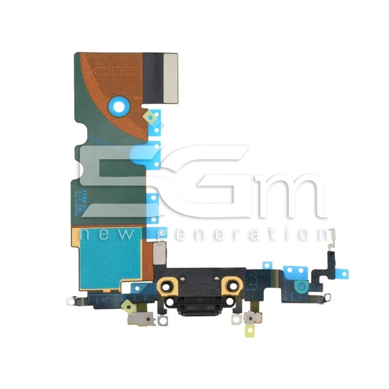 Connettore Di Ricarica Nero Flat Cable iPhone 8 (PULLED)