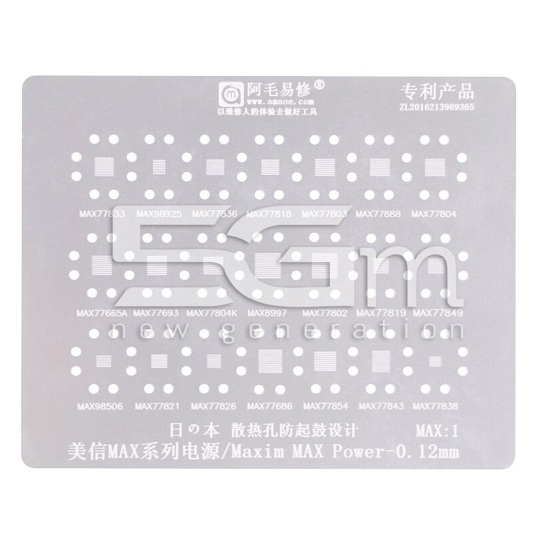 Amaoe Maxim Max 1 Stencil Power IC - 0.12mm