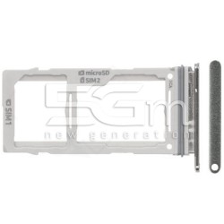 Supporto Dual Sim Card + Micro SD Prism White Samsung SM-G975