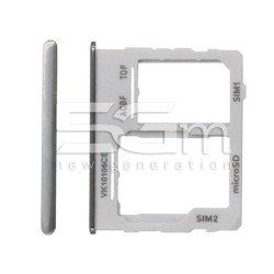 Dual Sim Card + Micro SD Tray Branco Samsung SM-A32 A326 Ori