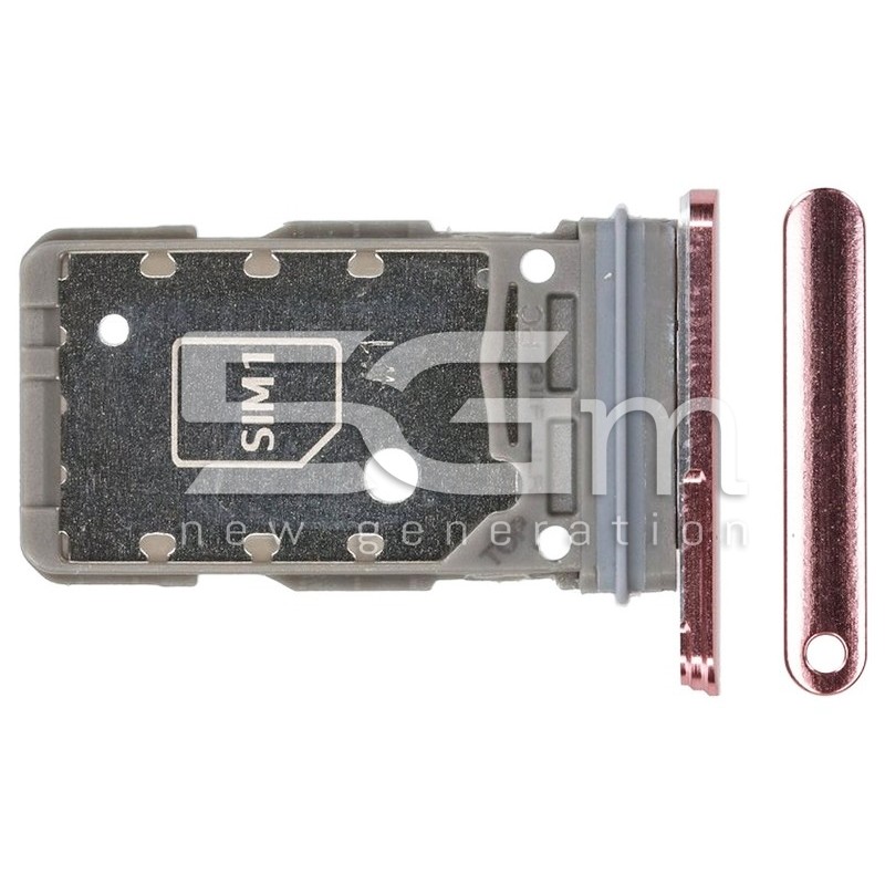 Supporto Dual Sim Card Pink Samsung SM-G991 S21 5G Ori