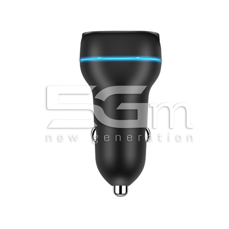 Dual USB + USB-C Car Charger Luminous Blue 18W