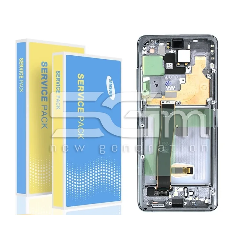 Ecrã Táctil + Chassi Branco Samsung SM-G988 S20 Ultra 5G Ori