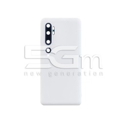 Retro Cover Bianco + Vetrino Camera Xiaomi Mi Note 10 - 10 Pro No Logo