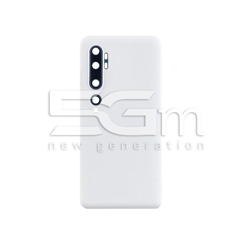 Rear Cover White + Camera Lens Xiaomi Mi Note 10 - 10 Pro No Logo