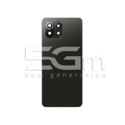 Retro Cover Nero + Vetrino Camera Xiaomi Mi 11 Lite - 11 Lite 5G No Logo