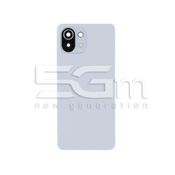 Rear Cover White + Camera Lens Xiaomi Mi 11 Lite - 11 Lite 5G No Logo