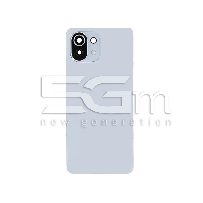 Rear Cover White + Camera Lens Xiaomi Mi 11 Lite - 11 Lite 5G No Logo